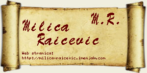Milica Raičević vizit kartica